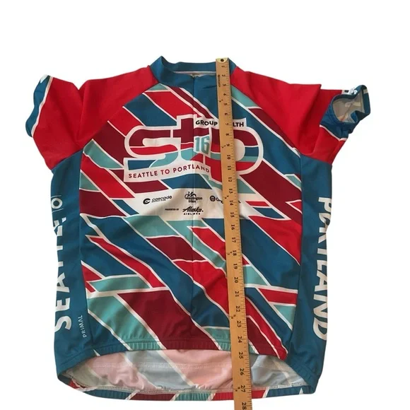 STP Mens 2016 Red and Teal Blue Cycling Jersey XL - Picture 6 of 7